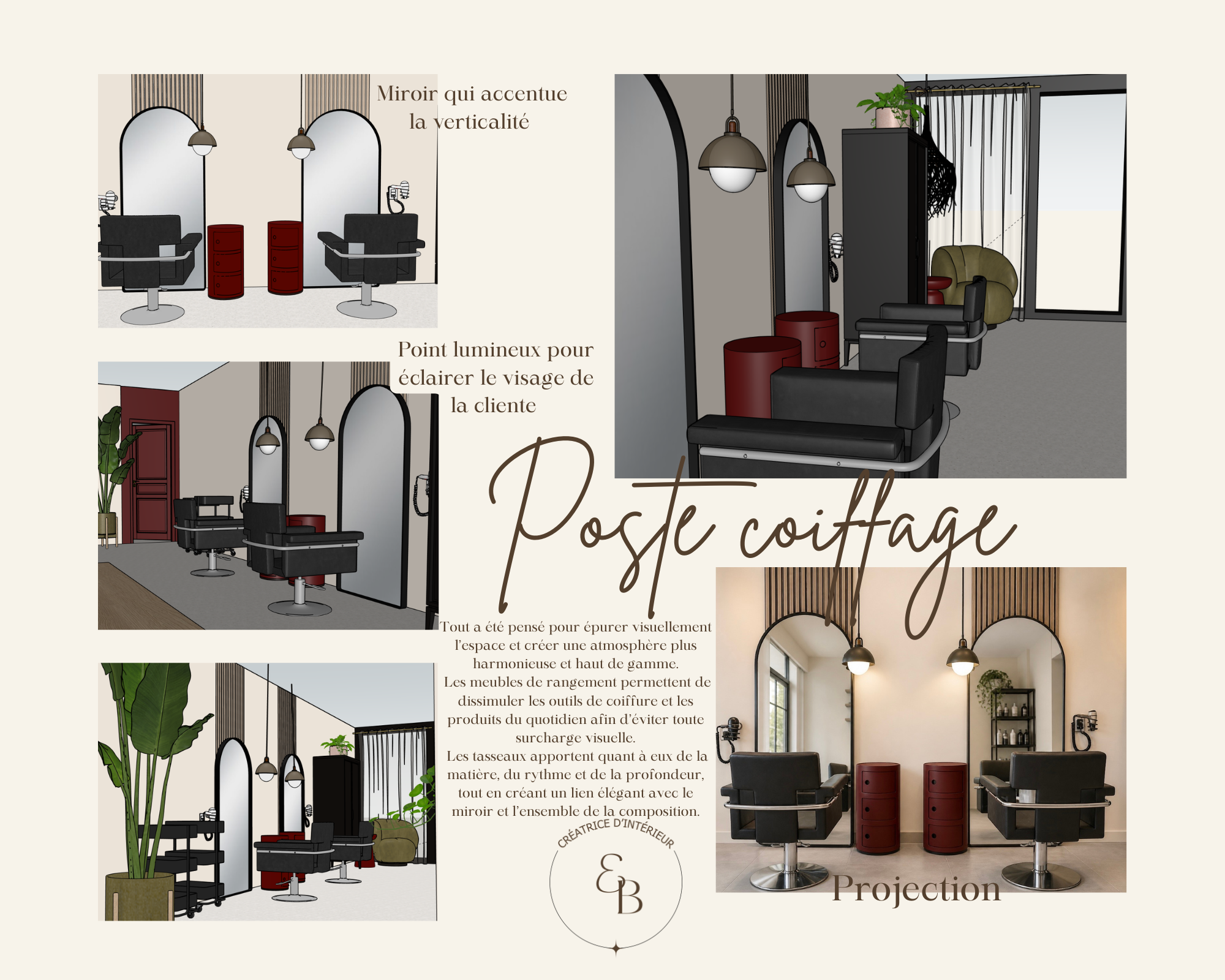 Salon de coiffure — Poste coiffage