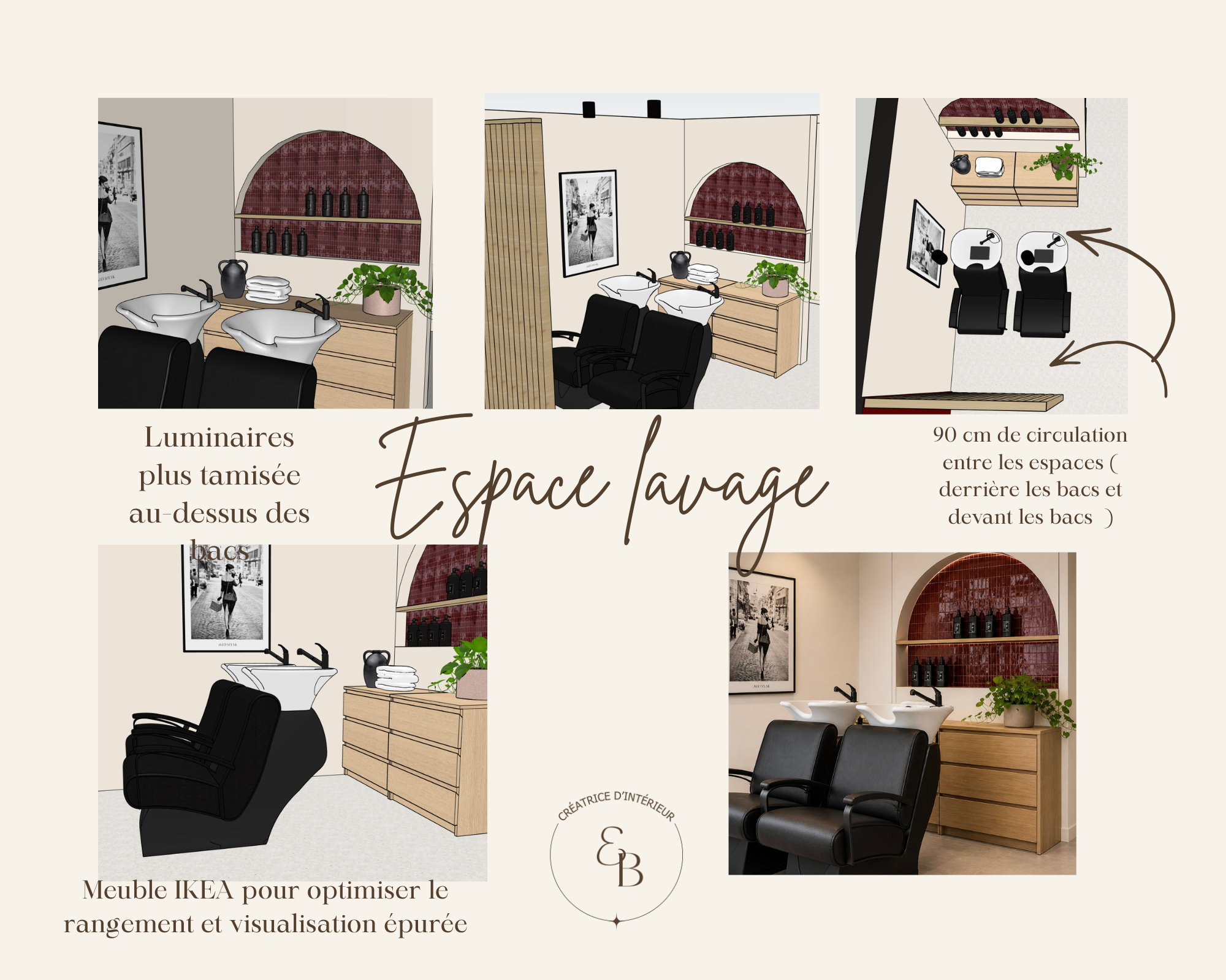 Salon de coiffure — Espace lavage