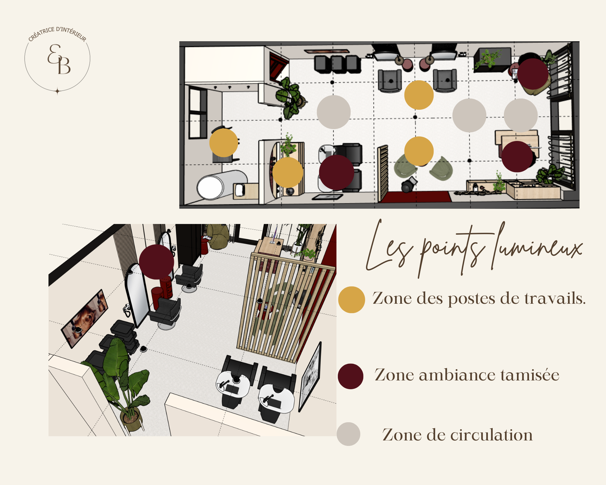 Salon de coiffure — Points lumineux